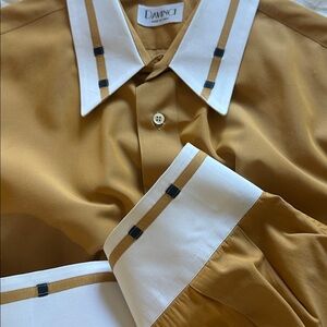 DaVinci men's mustard yellow dress shirt made in Italy